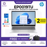 Laptop HP 14 EP0019TU INTEL CORE I7 1355U RAM 8GB SSD 512GB IRIS XE WINDOWS 11+OFFICE 2021 SILVER
