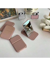 粉色可折疊化妝鏡,便攜手持小型鏡子,適用於個人修飾,宿舍桌面和辦公室,可調節和可折疊鏡子