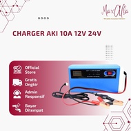 Charger Aki 10A 12V 24V Mobil Motor Carger Aki / Casan Aki Cas Aki Accu