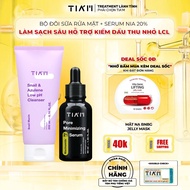 Bộ Đôi Làm Sạch Sâu Kiềm Dầu Ngăn Mụn SRM Snail 200ml Niacinamide 20% Tiam Pore Minimizing 21 Serum