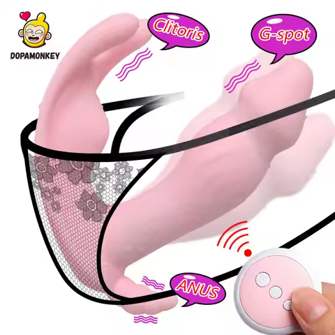 DopaMonkey Wireless Remote Control Wearable Dildo - G Spot Clitoris Stimulator Butterfly Vibrator St