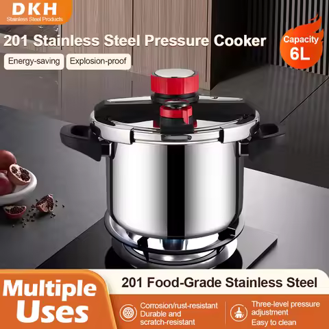 Fenghui 6L Stainless Steel Pressure Cooker CE Certified Explosion-Proof 3 Pressure Levels Adjustable