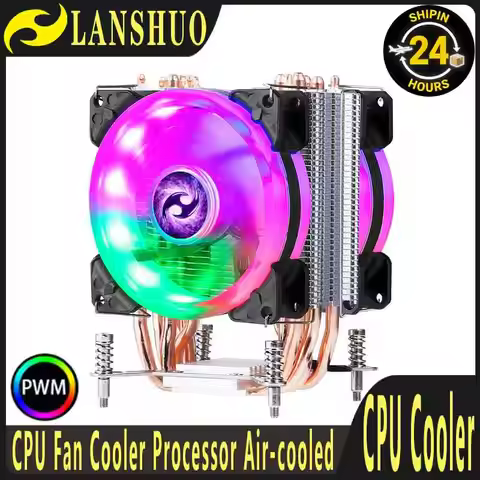 LANSHUO 90mm Cooler Cpu Fan 2/4/6 Heat Pipe Tower Type Radiator Silent Processor Compatible LGA 1700