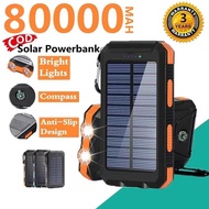 Solar power bank 80000mah  waterproof quick charge power bank original with Ledlight