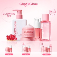 Glad2Glow Brightening Set 2/3/4/5/6/7PCS Aha Bha Pha Niacinamide Ceramide Facial Cream Glowing Even 