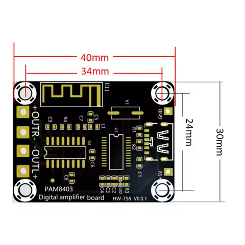 XH-A155 Mini PAM8403 Amplifier Board 5W+5W Class D BT Digital Power Amplifier 2 Channel Power Amplif