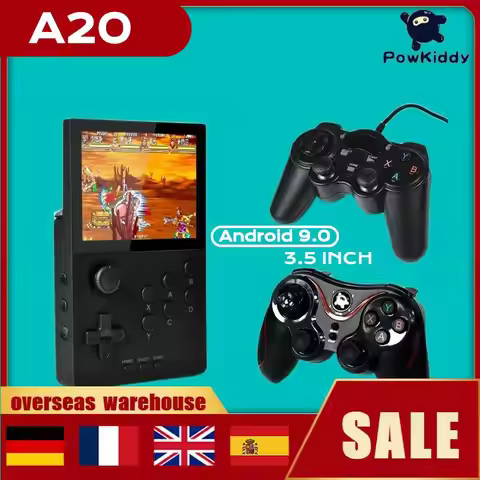 Hot POWKIDDY A20 3.5 Inch IPS HD Android 9 Original Retro Handheld Game Console Video Portable Class