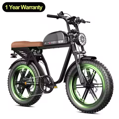 HOVSCO R00B Electric Bike for Adults, 1500W Peak Motor, 32MPH, 20"x4.0" Fat Tires eBike, 48V 15AH/25