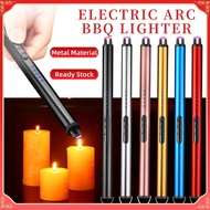 Electronic Rechargeable Lighter Windproof Atomic Plasma Spark Lighter BBQ Cooking充电式打火机插口金属弯管多色充电电弧防