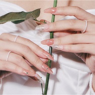 ✨ Ohora Semi-Cured Gel Nail Strips | Rose Mirage Glitter Design | 30pcs Nail Sticker Set