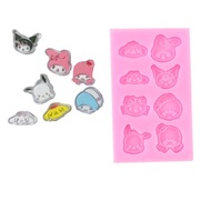 8-Cavity cartoon Series Silicone Mold Quicksand Filler Tool Chocolate Mold Cake Decorations Mold