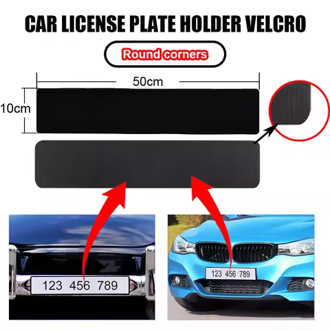 2024New 2Pcs Unique Frameless License Plate Holder Harmless Polyester Adhesive Number Plate Holder D