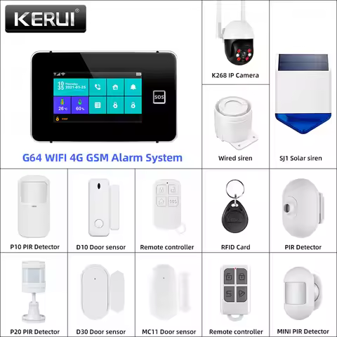 KERUI G64B 4G WiFi Smart Alarm System 4.3-inch Screen Wireless DIY Your Smart Home Security System W
