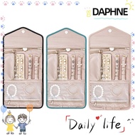 DAPHNE Travel Jewelry , Large PU Jewelry Roll Pouch Holder, Foldable Jewelry Organizer Bags