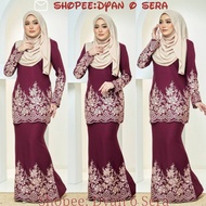 {XS-5XL}BAJU KURUNG MODERN SULAM WARNA MAROON