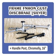 Frame Fork Fnhon Gust Silver &amp; HP Handle post Discbrake DB Disc Brake