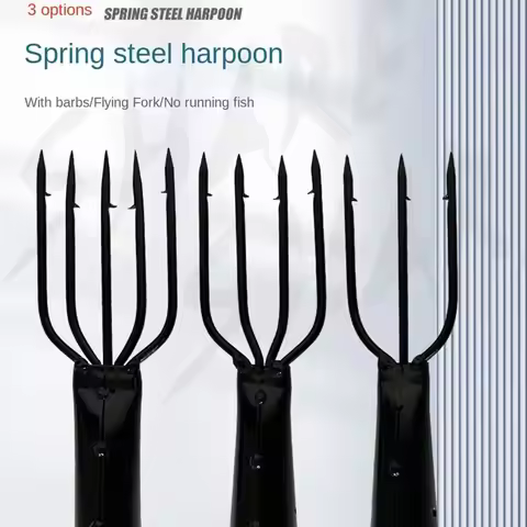 Sharp Fishing Spear Harpoon Fork Stainless Steel Black Fshing fork 3/4/5 Prong Fish Tackle Fish Barb