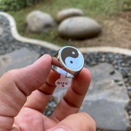 Cincin Bulat Laser Yin Yang Stainless Premium / Chinese Yin Yang Rings Mens Stainless Steel  / Cinci