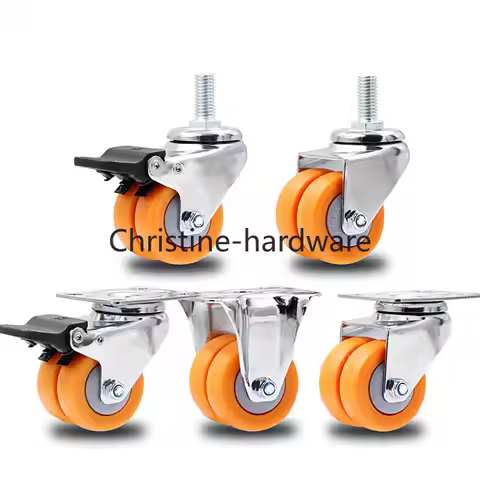 Double Row Nylon Casters, With Double Wheels, High Load-Bearing Industrial Wheels, Wear-Resistant, 1