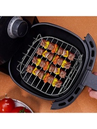 1套不鏽鋼燒烤架、空氣炸鍋架、廚房烤架、烤盤,適用於廚房工具