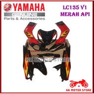 ( ORIGINAL HLY  ) COVER SET / BODY SET YAMAHA LC135 V1 MERAH API / MERAH HITAM