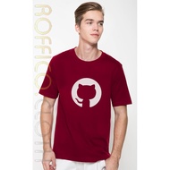 MERAH Maroon Red T-shirt with GitHub Logo