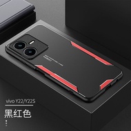 เคส Vivo Y22 Y22S เลเซอร์สุดหรูสำหรับโลหะแกะสลักปกป้องฝาหลังอลูมิเนียมอัลลอยด์สำหรับ VIVO Y22 S Y2 2