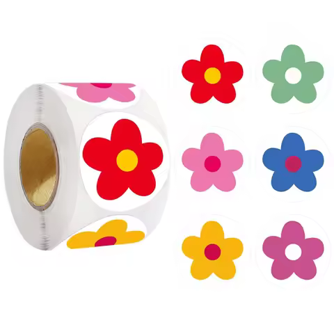 500pcs Flowers Reward Sticker for Kids Scrapbooking Decorative, Teacher Reward Sticker Classroom Sup