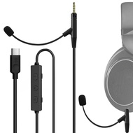 GEEKRIA USB-C to 2.5mm Headphone Cable with Boom Mic Compatible with Sennheiser HD598/HD599/HD560S/4