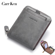 2021 new CarrKen men's wallet retro square bag zipper coin purse card ID bag men's wallet