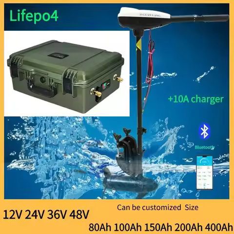 waterproof rechargeable 12V 60Ah 80Ah 120Ah 150ah 180ah 200ah Lithium ion battery for trolling motor