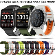 Durable Sport Strap Replacement Rubber Watchband for Garmin VENU X1 / COROS NOMAD / COROS APEX 4 46M