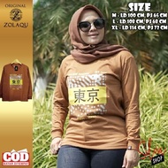 murah!! KAOS ZOLAQU ORIGINAL 100% TERBARU ATASAN WANITA ALLSIZE COKLAT