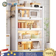 CH SSL Kitchen Cabinet Storage Cabinet Shelf, Floor Type, Multi-layer Multi-functional with Door, Dishes, Pans, Appliances, Aux JP