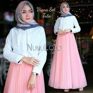 Baju Wanita Terbaru Setelan Viana Set Balotelly Plus Rok Tile Mix Mutiara Baju Atasan Casual Modern