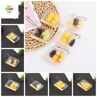 RADIV Mini Fast Food Box Keychain, Plastic Fast Food Box Simulation Fast Food Box Keychain, Simulati
