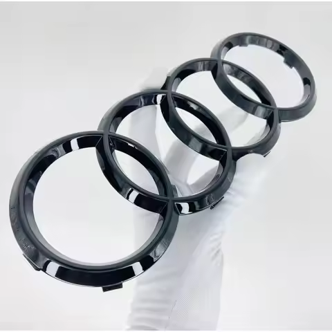 ABS 4 Rings black/silver Car Front Hood Emblem For Audi A3 A4 B5 B6 B8 A3 8P 8V 8L A5 A6 C6 C5 A1 A8