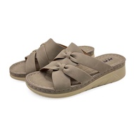 XES BSLCYS530 Ladies Plat Slide Wedge Sandals ( Beige / Khaki )