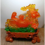 Large Mandarin Duck Figurine Fengshui Happy Couple Figurine for Newly Wed Wedding Mandarin Duck