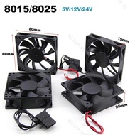 8cm 80*80*15 80x80x25mm DC 12v 3pin big 4pin xh2.54 2pin Brushless Cooling Fan Heatsink Radiator  Fo
