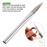 MESHOP Agate Burnisher, Tipped Agate Agate Tool Jewelry Burnisher, Precision Silver Handle Craft Too