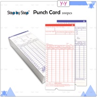 Step by Step 100pcs Punch Card / Attendance Punch Card / Time Recorder Machine Time Clock Punch Card / Kad Punch