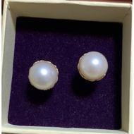 agete Carved Pearl Earrings