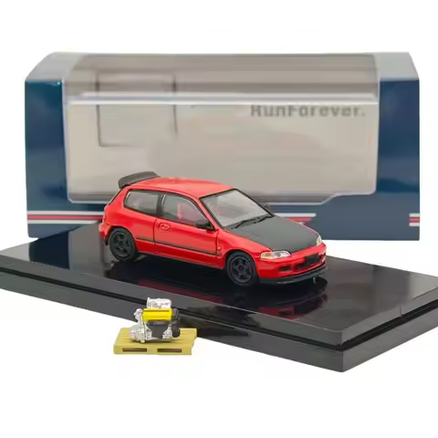 Hobby HJ64 1/64 for (EG6) Customized Version with Engine Display Red HJ642017AR Diecast Models Car C