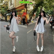 QC_ Outfit set, Summer outfit set, Linen striped shirt set with super cute shorts