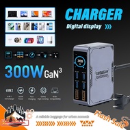 SG_In Stock> 300W GaN Charger USB Type-C 6 PPS PD 100W Port Digital Display Desktop Fast Charging La