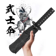 Creative Tri-Fold Automatic Samurai Knife Umbrella Knife Handle Advertising Umbrella Umbrella Black 