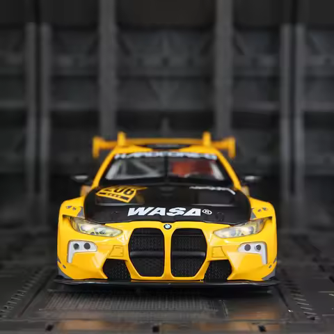 CCA 1:24 Audi R8 LMS WASA alloy car model BMW M4 GT3 WASA co branded rally car has simulated sound a