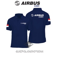 A320 LOGO airbus AIRCRAFT Collar poloshirt - front and back screen printed poloshirt airbus A320 - g