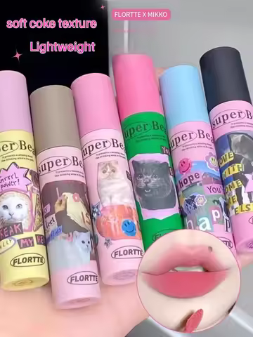 Flortte Cat Lipstick Paste Soft Matte CreamLiMud Balm Stick Milk Pastry Series Waterproof Longlastin